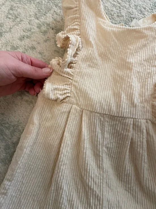 H&M Cream Ribbed Ruffle One-Piece - Picture 3 of 5